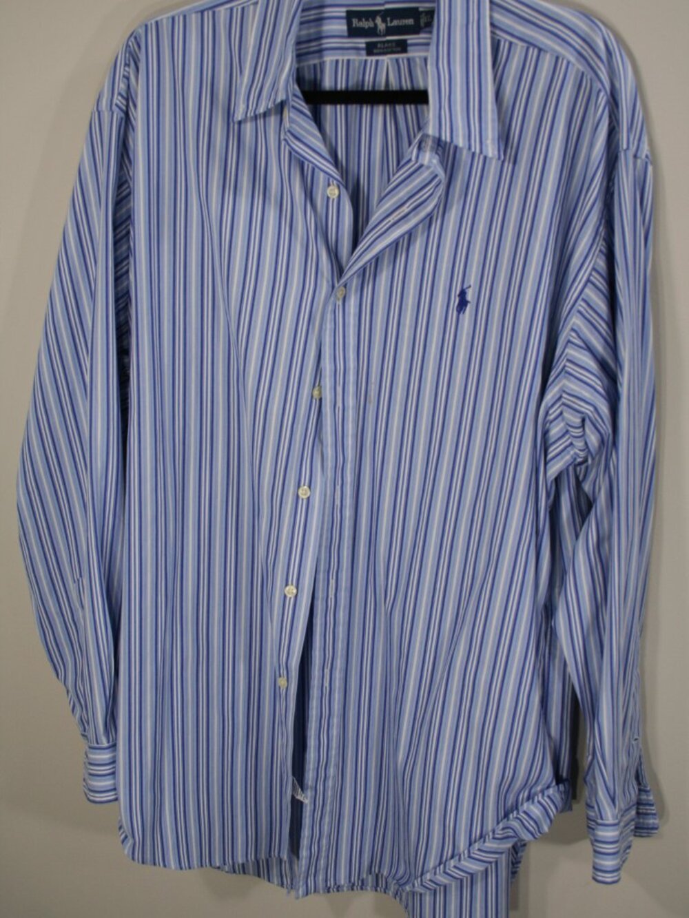 Ralph Lauren Blake Blue Striped Button Down Shirt Size XL